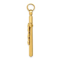 14K Yellow Gold Hollow Crucifix Pendant view 2