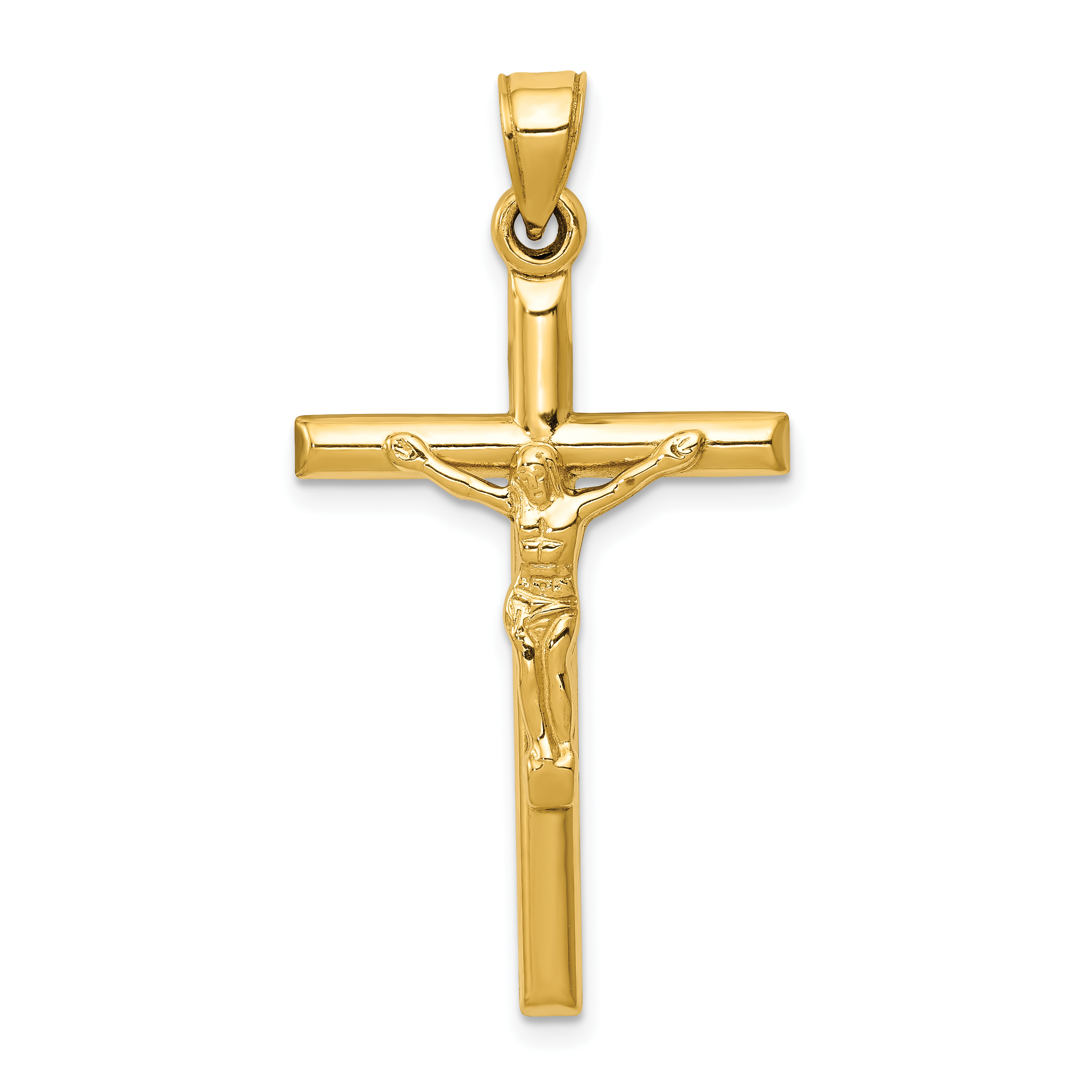 14k Hollow Crucifix Pendant (C3671)