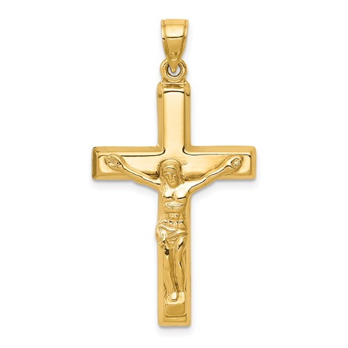 14K Yellow Gold Polished Crucifix Pendant