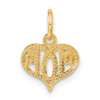 14K Yellow Gold Mom Heart Charm view 3