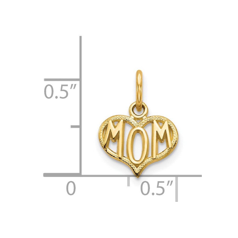 14k MOM Heart Charm (C368)