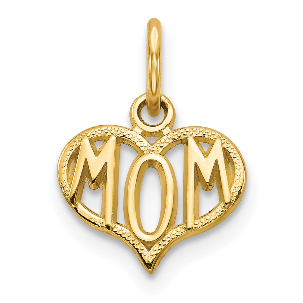 14k MOM Heart Charm (C368)