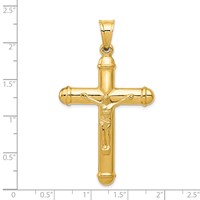 14K Yellow Gold Crucifix Reversible to Cross Pendant view 3