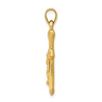 14K Yellow Gold Crucifix Reversible to Cross Pendant view 2