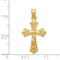 14K Yellow Gold Crucifix Reversible to Cross Pendant view 3