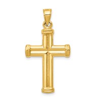 14K Hollow Crucifix Reversible to Cross Pendant view 4