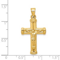 14K Hollow Crucifix Reversible to Cross Pendant view 3