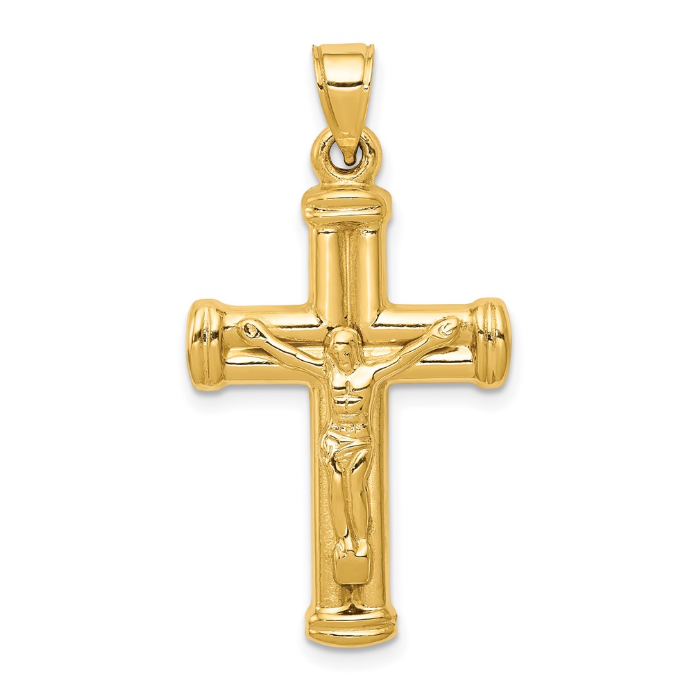 14K Hollow Crucifix Reversible to Cross Pendant