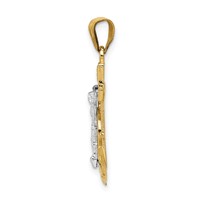 14K Two-tone Diamond-cut Mariners Crucifix Pendant view 2