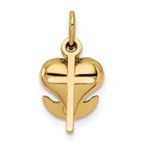 14K Yellow Gold 3-D Faith, Hope and Charity Charm view 5