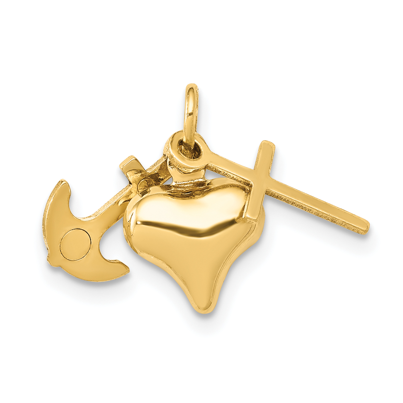 14K 3D Faith, Hope And Charity Charm (C3732)