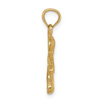 14K Yellow Gold Praying Girl Pendant view 2