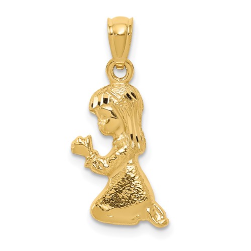14K Praying Girl Pendant