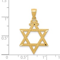 14K Yellow Gold Diamond-cut Star of David Pendant view 4