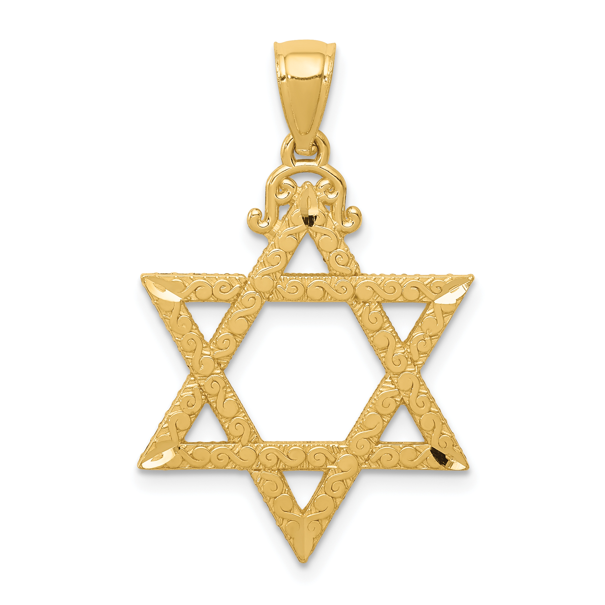 14k Diamond-cut Star of David Pendant (C3741)