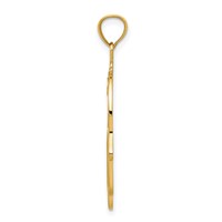 14K Yellow Gold Diamond-cut Filigree Chamseh Pendant view 2