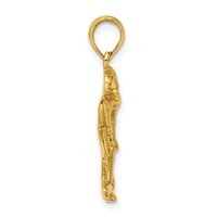 14K Yellow Gold Hockey Player Charm with Stick and Puck view 2