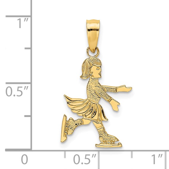 14k Child Ice Skater Charm