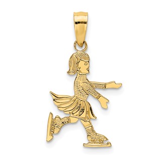 14k Child Ice Skater Charm