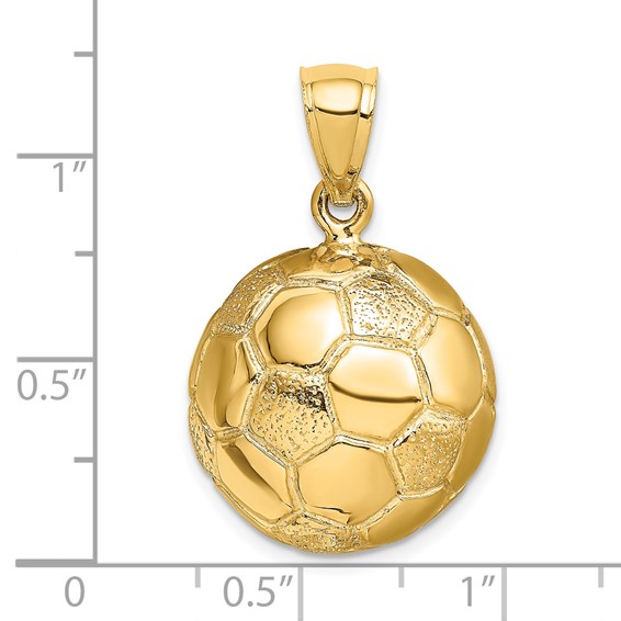 Gold Polished Soccer Pendants