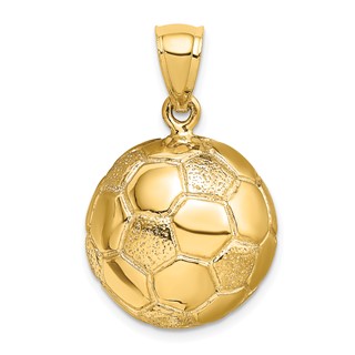 Gold Polished Soccer Pendants