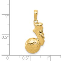 14K Soccer Ball and Shoe Pendant view 4
