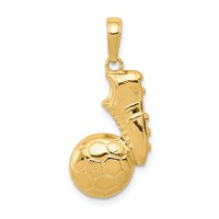 14K Soccer Ball and Shoe Pendant view 1