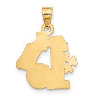 14K Yellow Gold #1 Soccer Ball Pendant with Cleats view 3