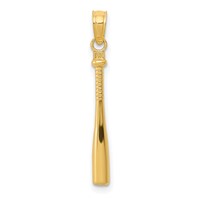 14K Yellow Gold 3-D Baseball Bat Pendant view 1