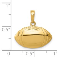 14K Yellow Gold Football Profile Pendant view 4