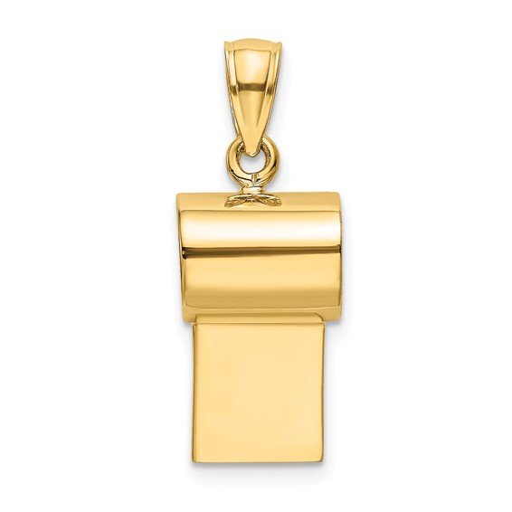 14k 3-D Working Whistle Charm