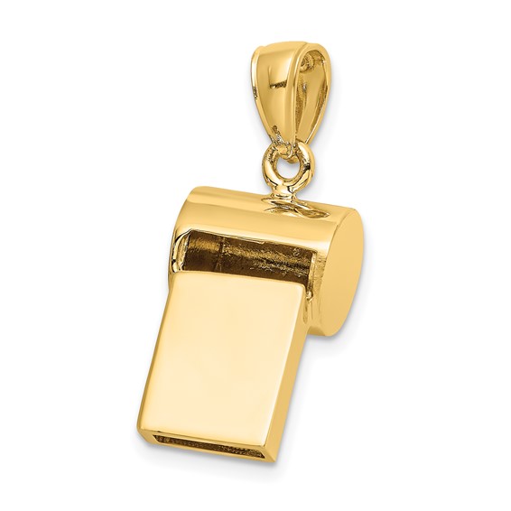 14k 3-D Working Whistle Charm