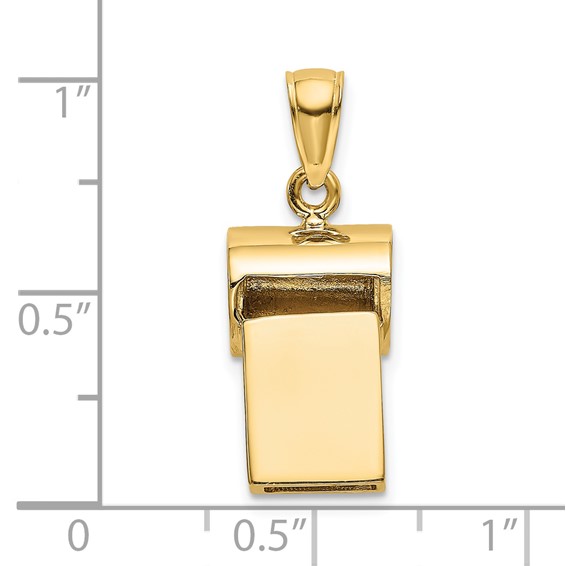 14k 3-D Working Whistle Charm