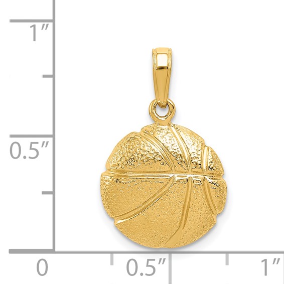 Gold Polished Basketball Pendants
