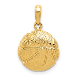 Gold Polished Basketball Pendants