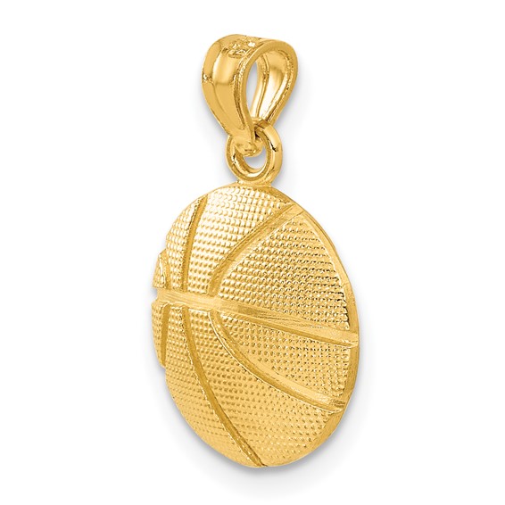 Gold Polished Basketball Pendants