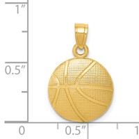 14K Yellow Gold Basketball Pendant view 4
