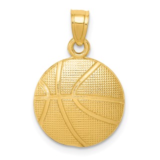 Gold Polished Basketball Pendants