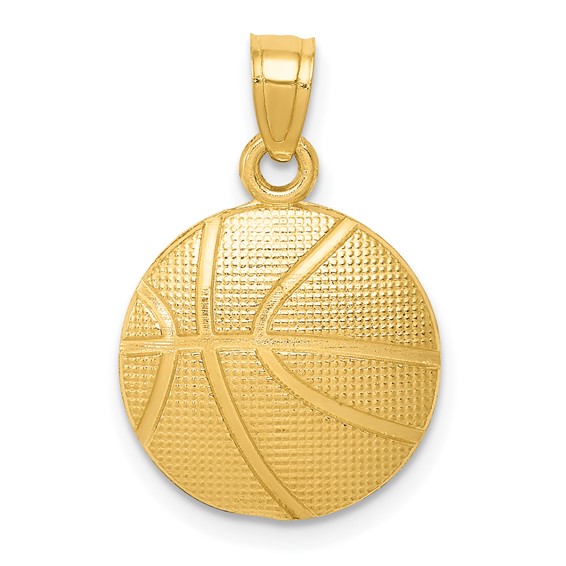 Gold Polished Basketball Pendants