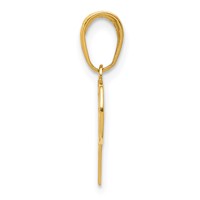 14K Yellow Gold Basketball Hoop and Ball Pendant view 2