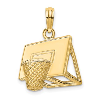 14k Basketball Hoop Charm