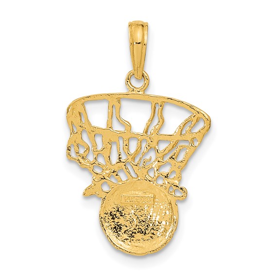 Gold Polished Basketball Pendants
