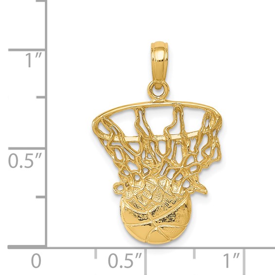 Gold Polished Basketball Pendants