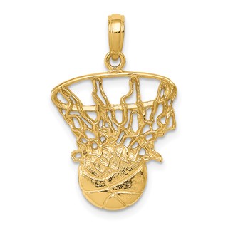 Gold Polished Basketball Pendants