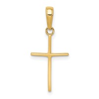 14K Yellow Gold Polished Cross Pendant view 3