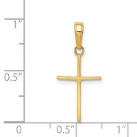 14K Yellow Gold Polished Cross Pendant view 4