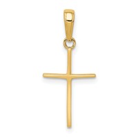 14K Yellow Gold Polished Cross Pendant view 1