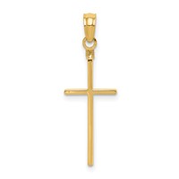 14K Yellow Gold Polished Cross Pendant view 1