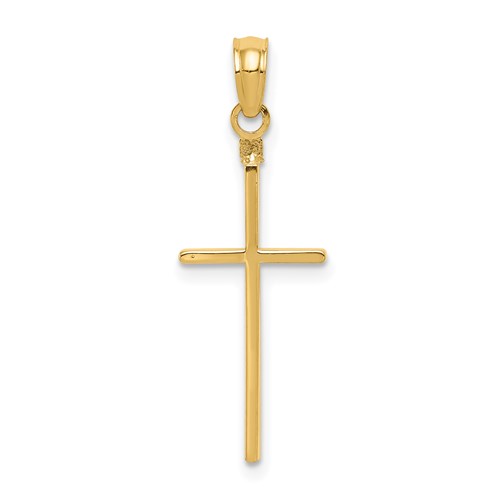 14K Yellow Gold Polished Cross Pendant