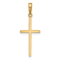 14K Yellow Gold Polished Cross Pendant view 3